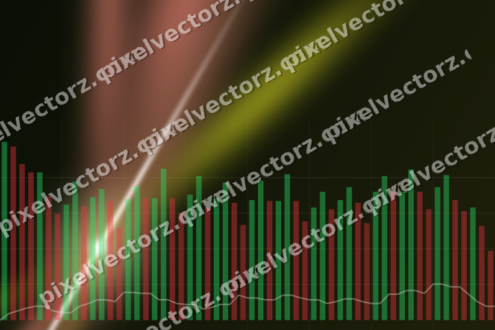 Glowing neon chart background in yellow and red