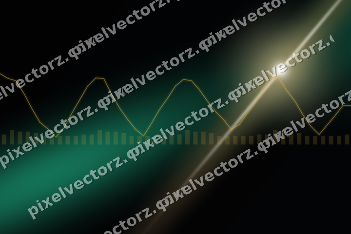 Glowing neon chart background in amber and green