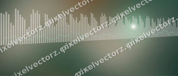 Glowing neon chart background in dark green and orange