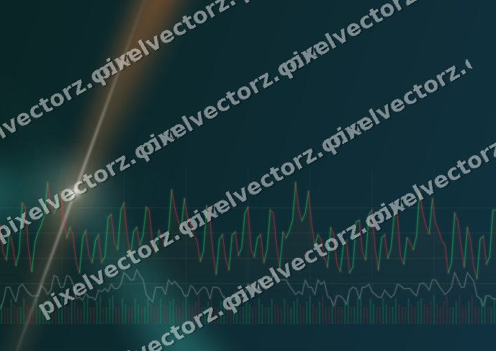 Glowing neon chart background in orange and teal