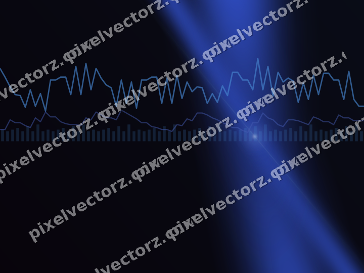 Glowing neon chart background in blue and cyan