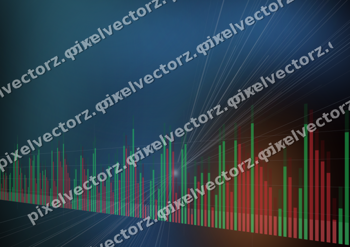 Glowing neon chart background in blue and red