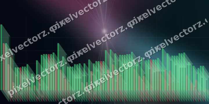 Glowing neon chart background in pink and cyan