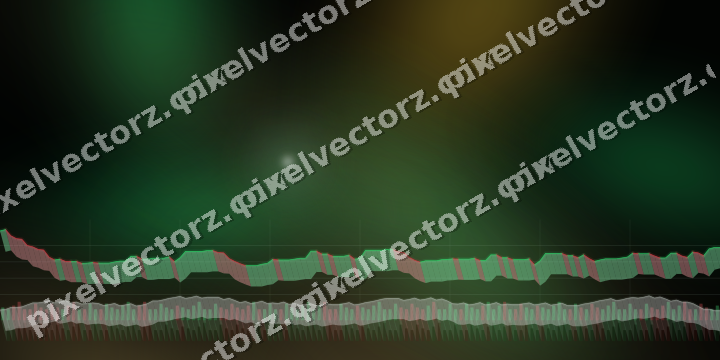 Glowing neon chart background in green and amber