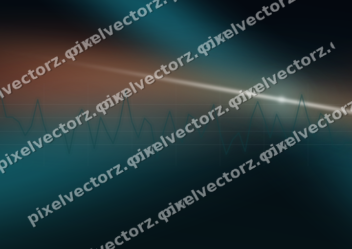 Glowing neon chart background in teal and orange