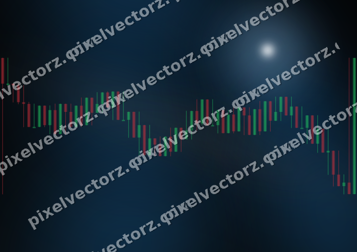 Glowing neon chart background in blue and orange