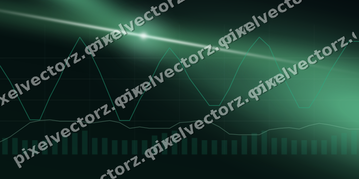 Glowing neon chart background in green and teal