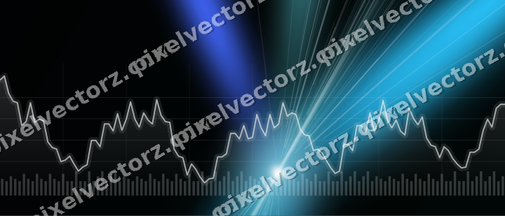 Glowing neon chart background in cyan and teal