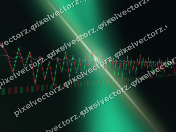 Glowing neon chart background in green and red
