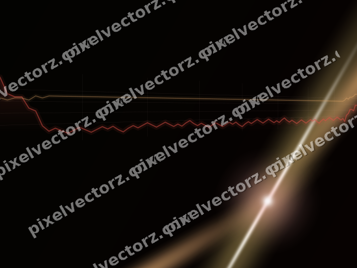 Glowing neon chart background in red and orange