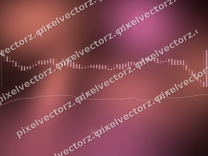 Glowing neon chart background in pink and red