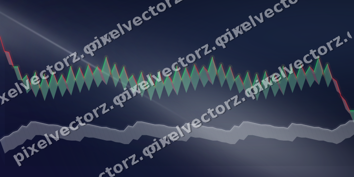 Glowing neon chart background in dark blue and white