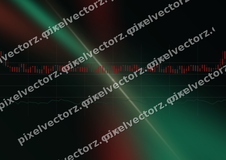 Glowing neon chart background in red and green