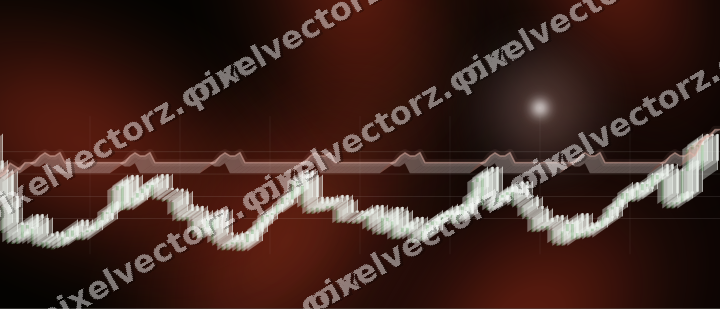 Glowing neon chart background in red and orange