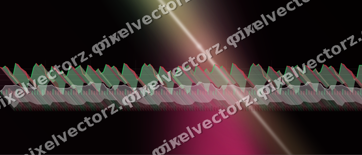 Glowing neon chart background in pink and green