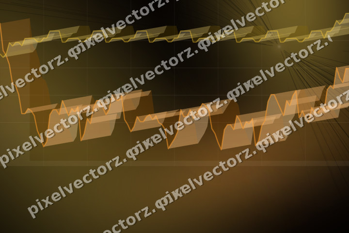Glowing neon chart background in orange and amber