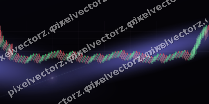 Glowing neon chart background in purple and blue