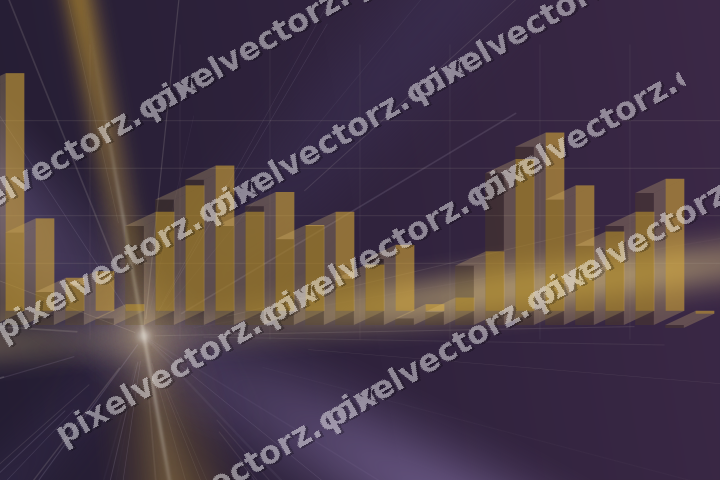 Glowing neon chart background in amber and purple