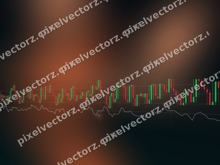 Glowing neon chart background in orange and teal