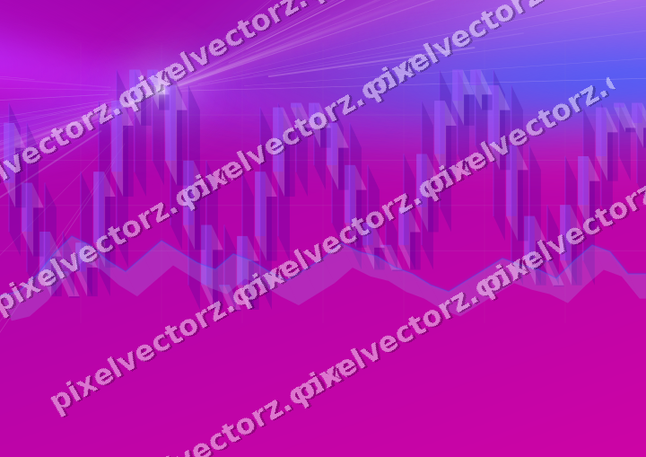 Glowing neon chart background in purple and blue