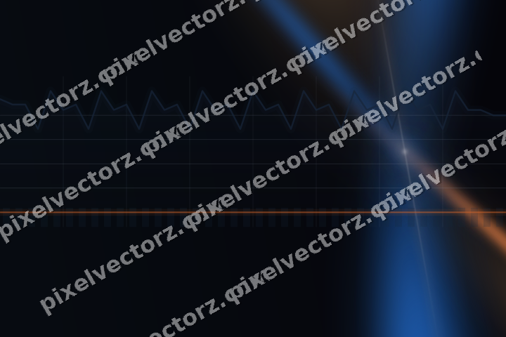 Glowing neon chart background in blue and orange
