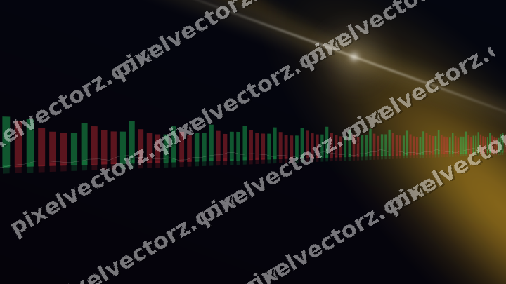 Glowing neon chart background in amber and blue