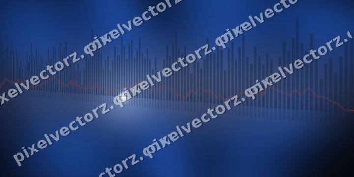 Glowing neon chart background in blue and red