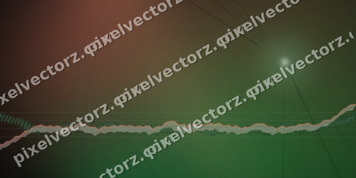 Glowing neon chart background in green and red