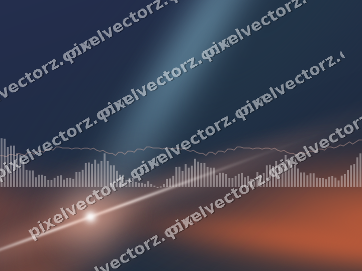 Glowing neon chart background in orange and cyan