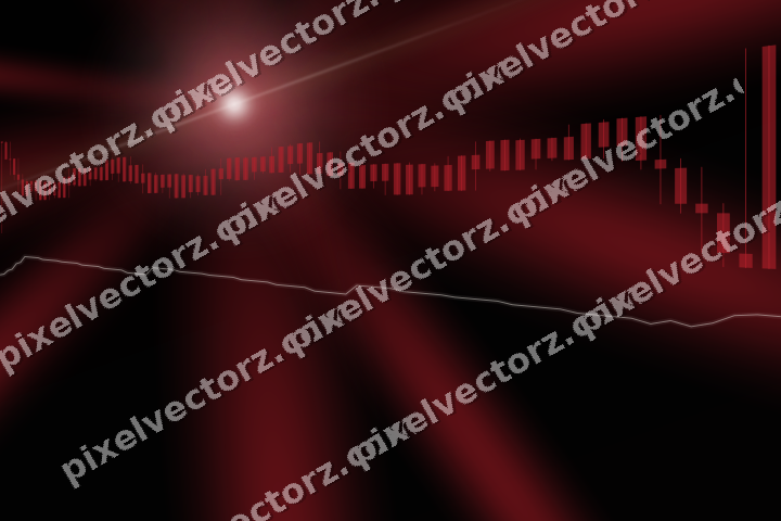 Glowing neon chart background in red and amber