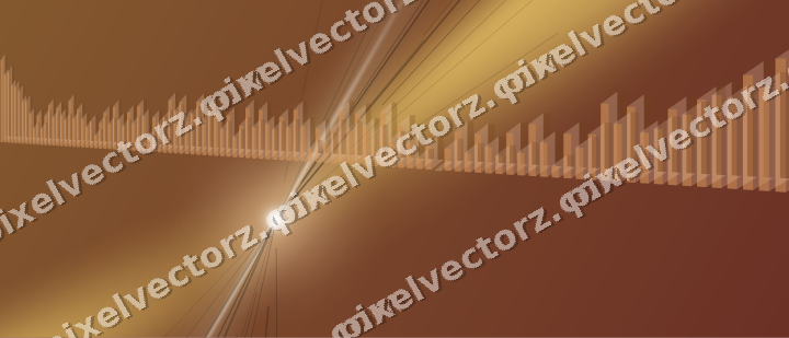 Glowing neon chart background in orange and amber