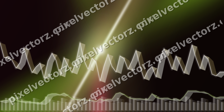 Glowing neon chart background in lime and pink