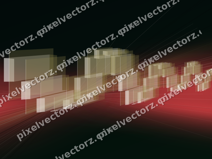 Glowing neon chart background in red and orange