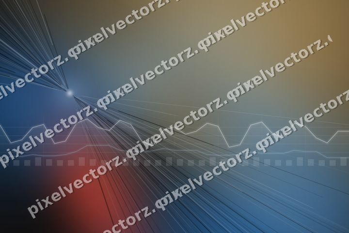 Glowing neon chart background in blue and red