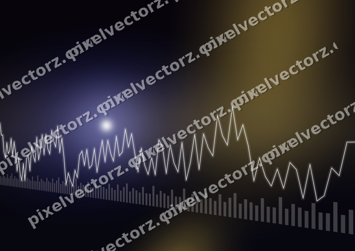 Glowing neon chart background in blue and amber