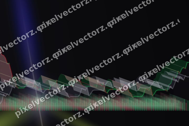 Glowing neon chart background in blue and purple
