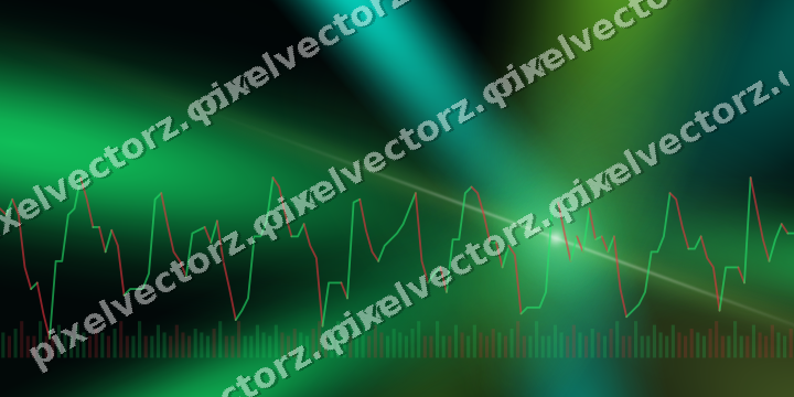 Glowing neon chart background in green and lime