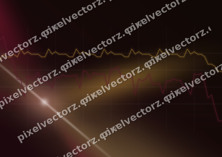 Glowing neon chart background in pink and amber