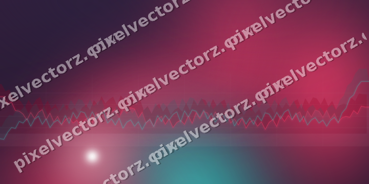 Glowing neon chart background in pink and amber