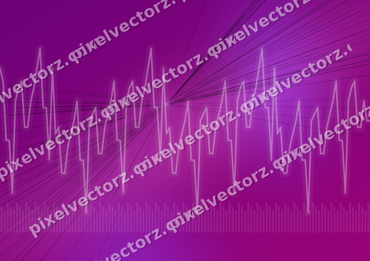 Glowing neon chart background in purple and blue