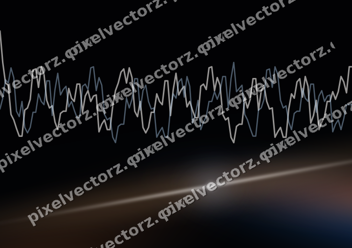 Glowing neon chart background in blue and orange
