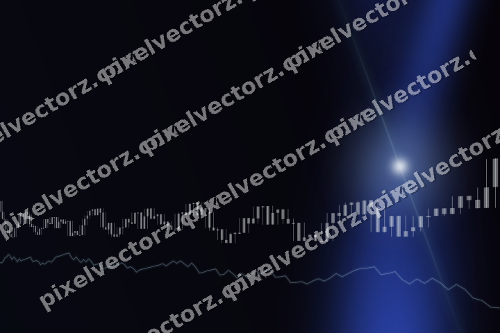 Glowing neon chart background in blue and cyan
