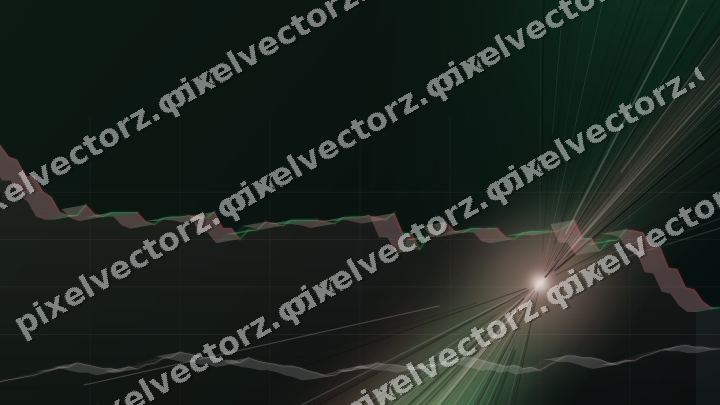 Glowing neon chart background in red and green