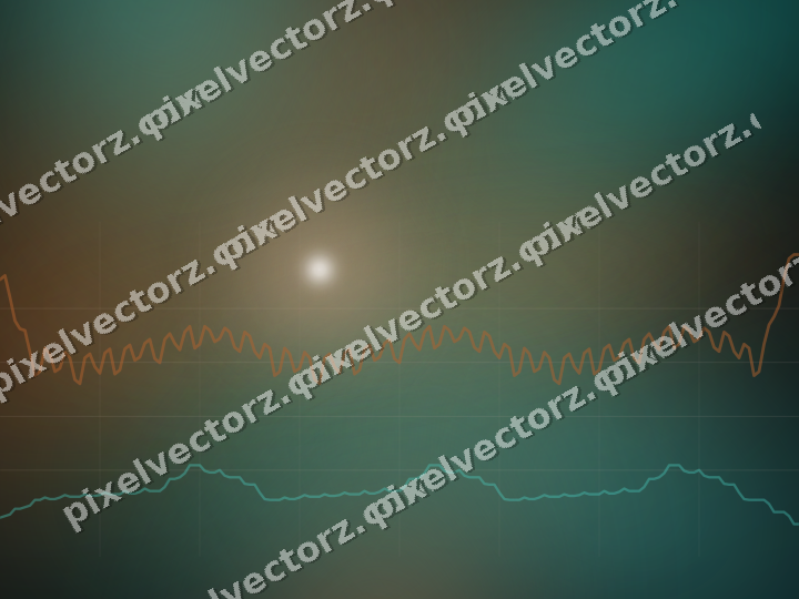 Glowing neon chart background in orange and teal