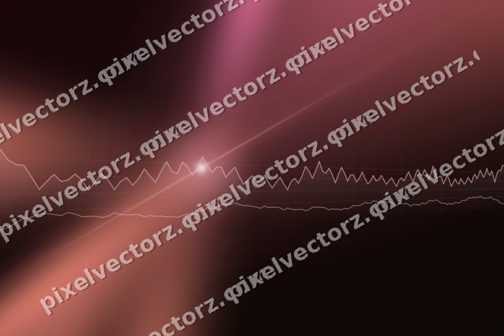 Glowing neon chart background in pink and red