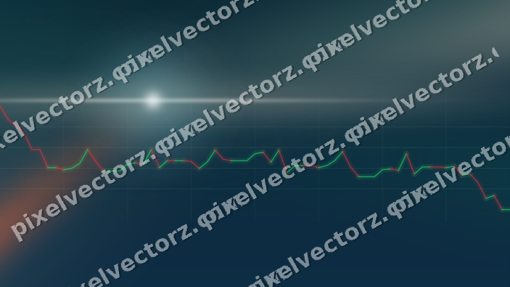 Glowing neon chart background in dark teal and orange