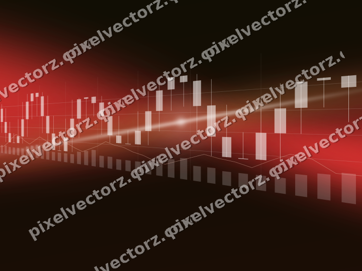 Glowing neon chart background in red and orange
