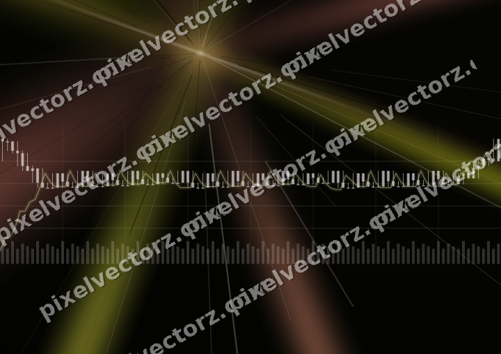 Glowing neon chart background in yellow and red