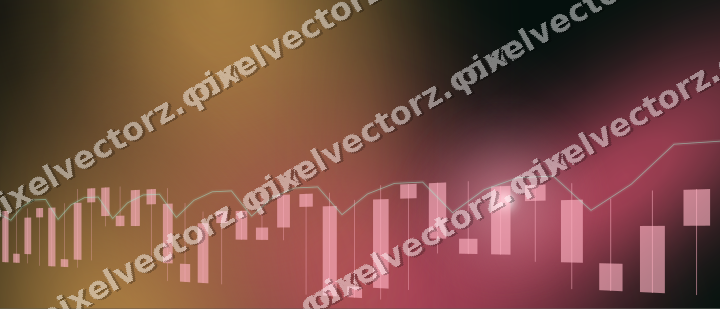 Glowing neon chart background in pink and amber
