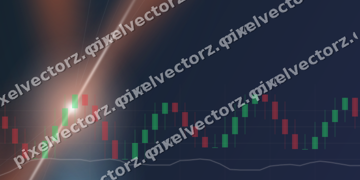 Glowing neon chart background in orange and cyan